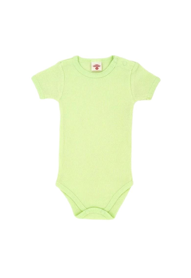 Body Cu Maneca Scurta - Capse - Uni - Bumbac - Vernil