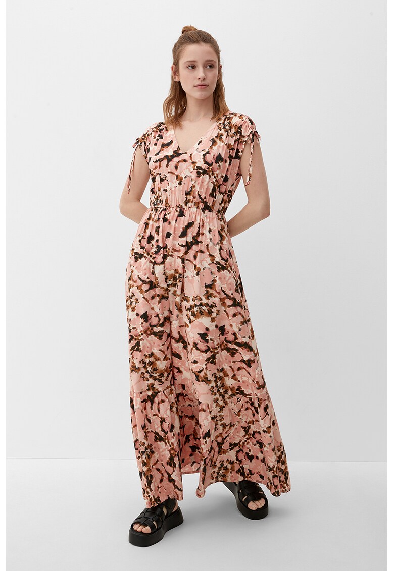 Rochie maxi cu decolteu in V si model