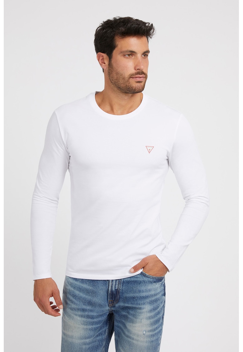 Bluza slim fit cu logo discret Bluza slim fit cu logo discret