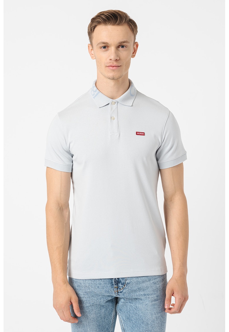 Tricou polo slim fit din amestec de bumbac