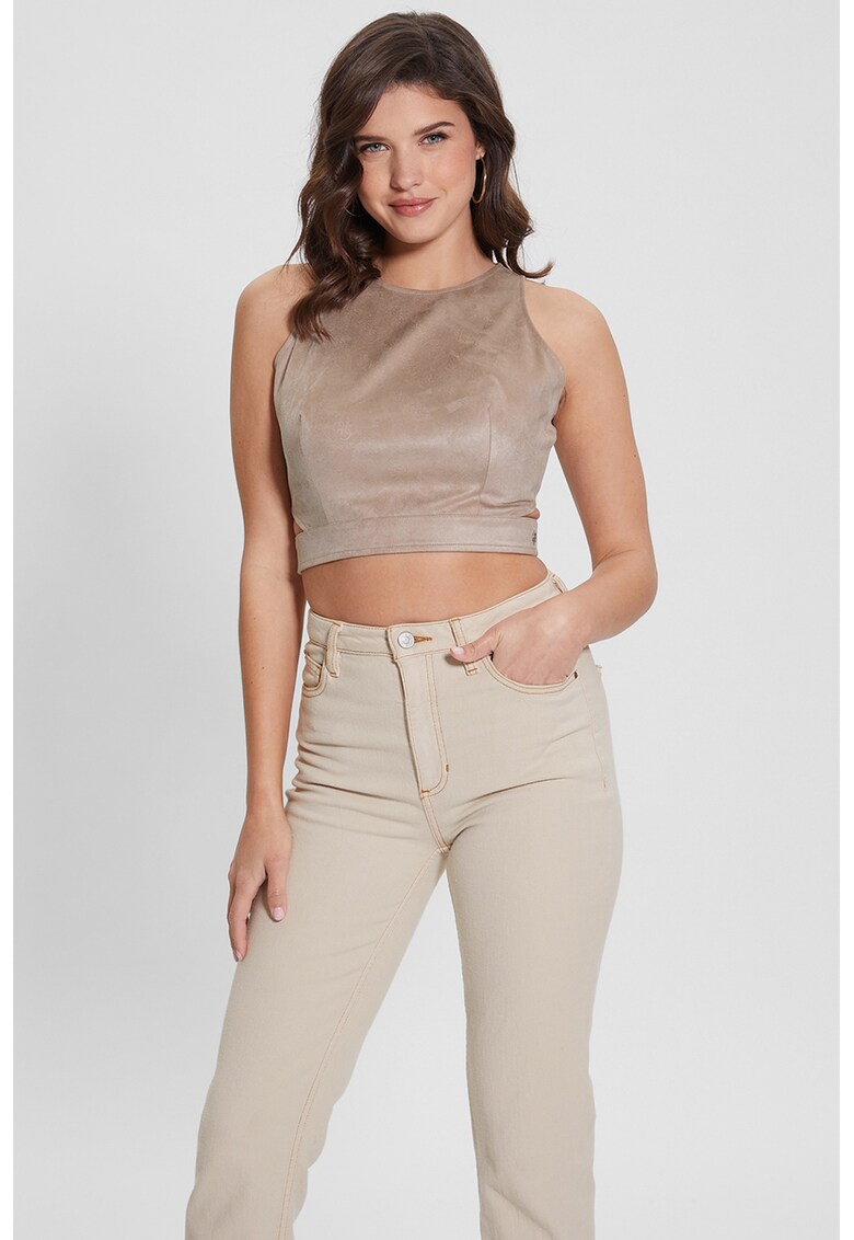 JEANS - Top crop slim fit cu model