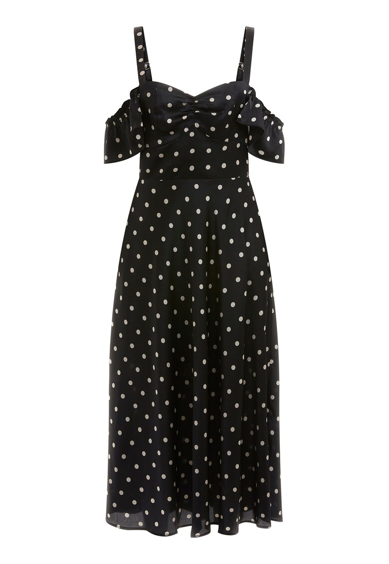 Rochie midi cu decupaj pe umar