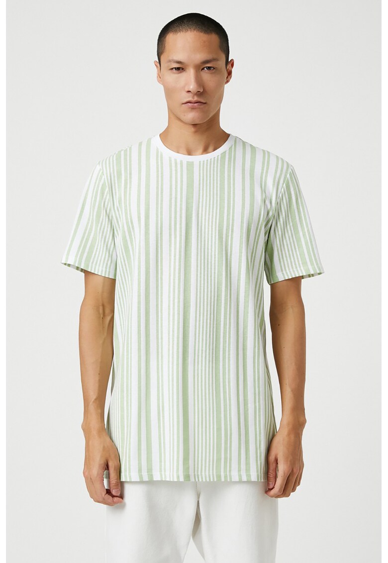 Tricou din bumbac cu model in dungi