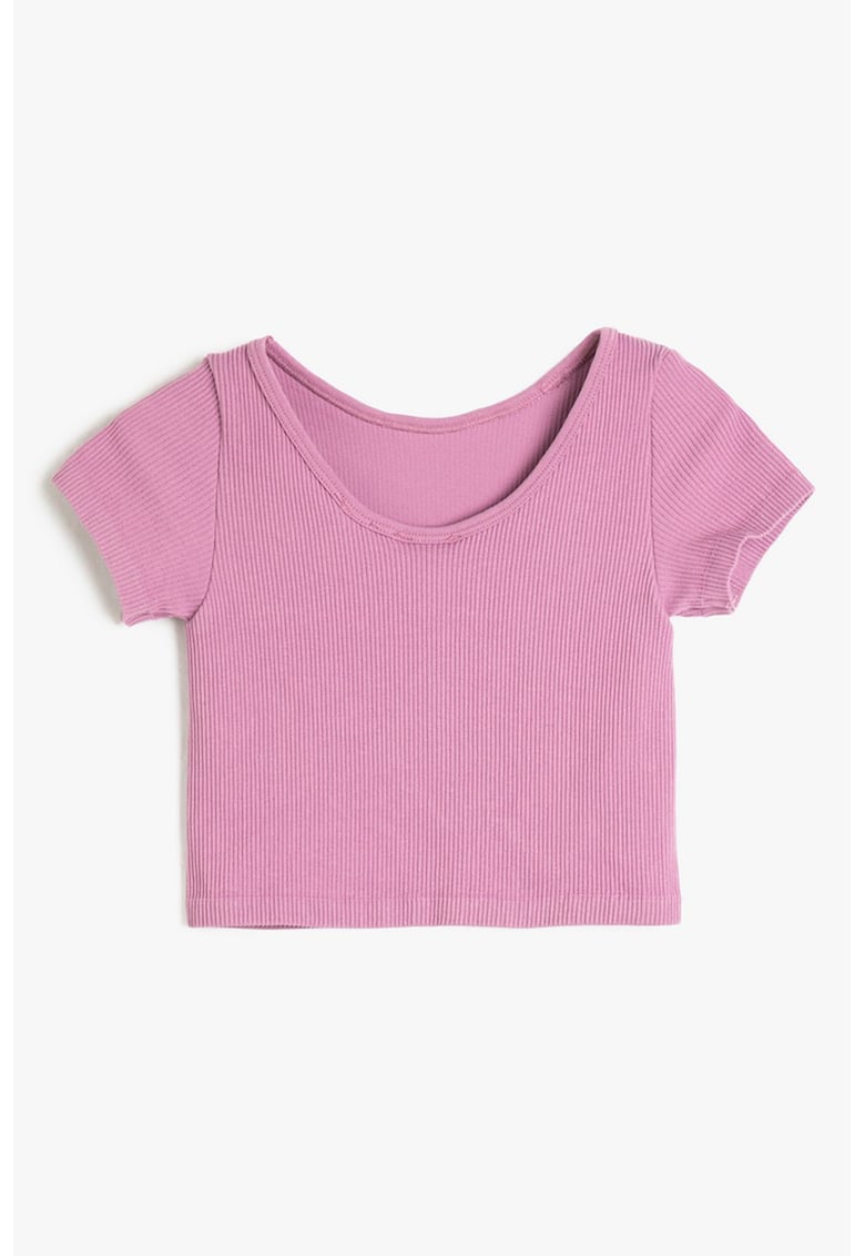 Tricou crop cu decolteu adanc