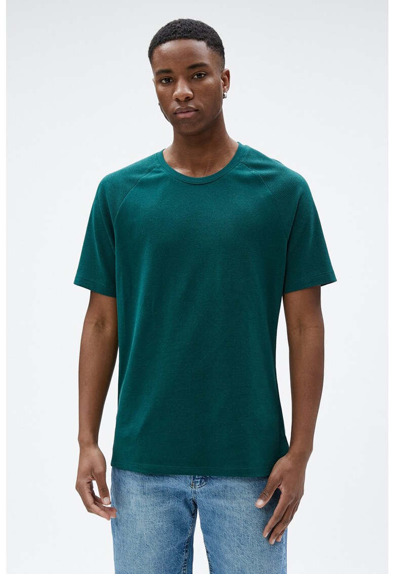 Tricou din amestec de bumbac cu maneci raglan