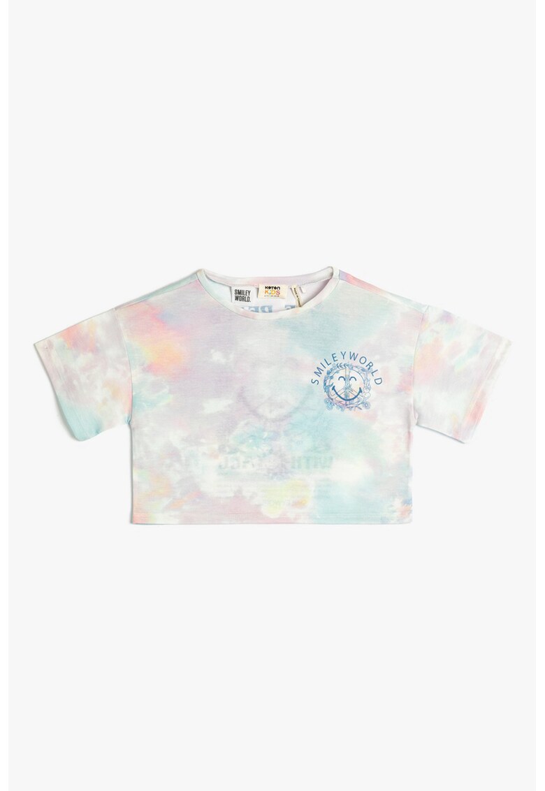 Tricou cu imprimeu si model tie-dye