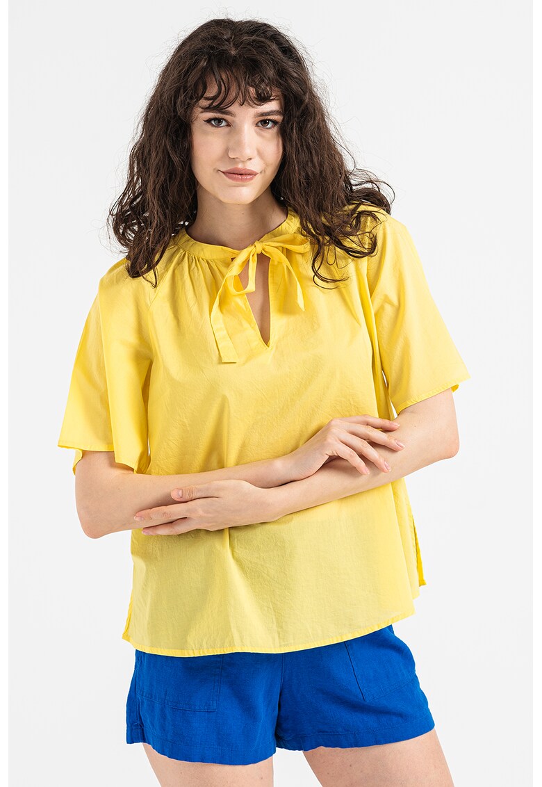 Bluza de bumbac cu decupaj
