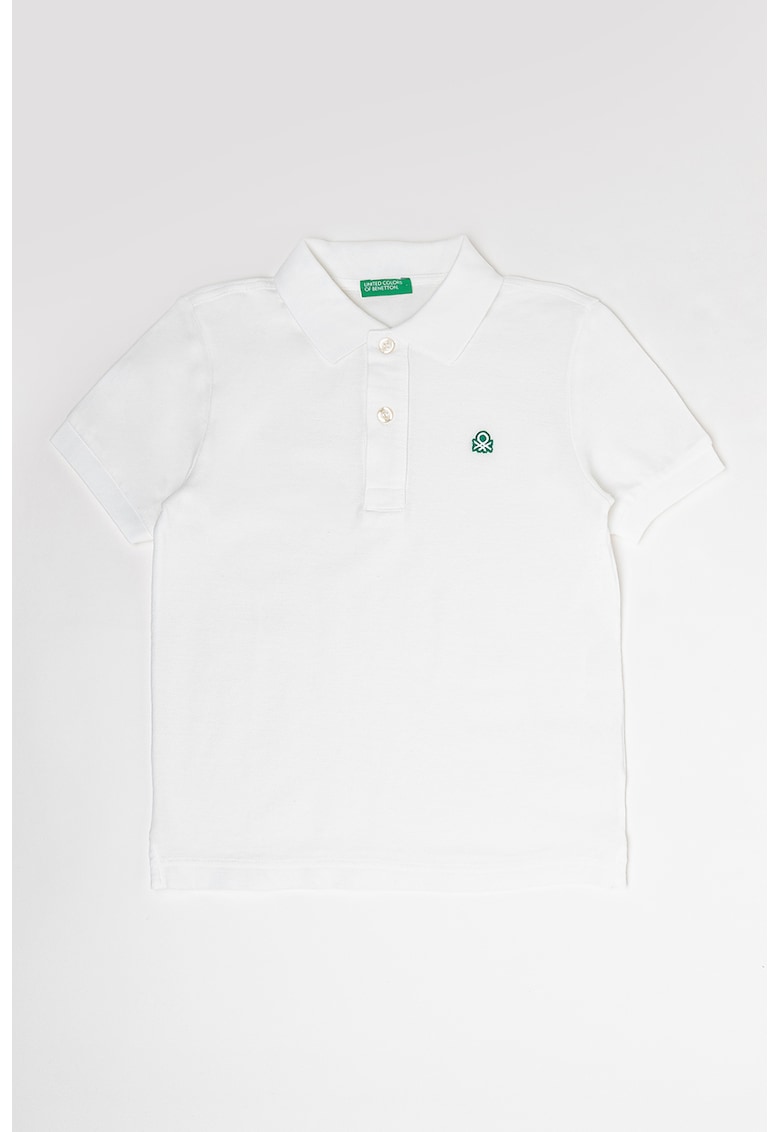 Tricou polo din bumbac pique cu logo