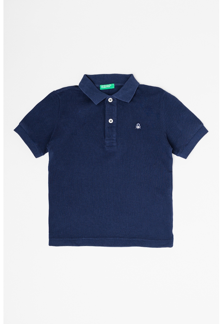 Tricou polo din bumbac pique cu logo