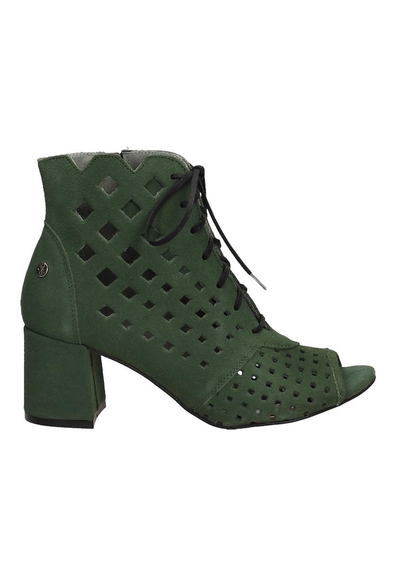 Botine dama - Piele naturala - Verde