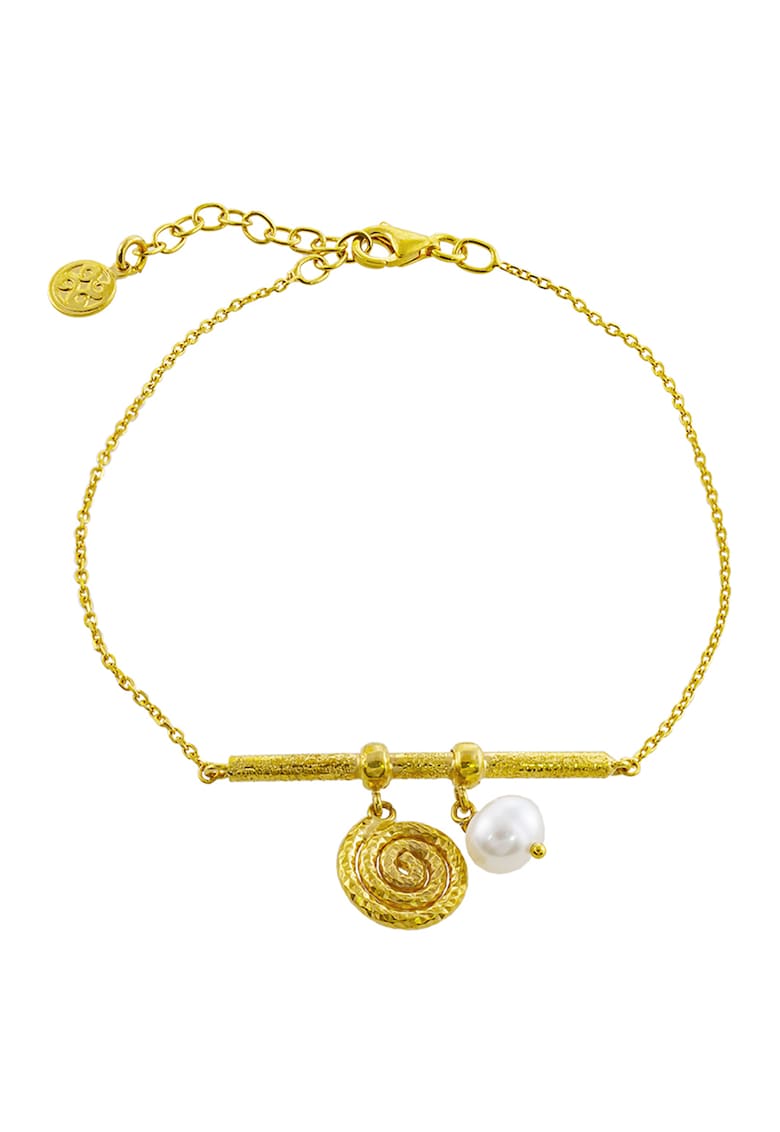  Bratara placata cu aur de 14k si decorata cu perla 