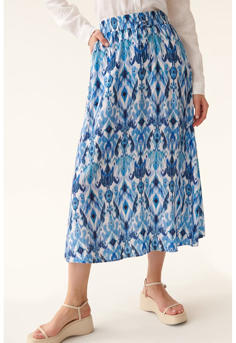 Fusta midi cu imprimeu grafic