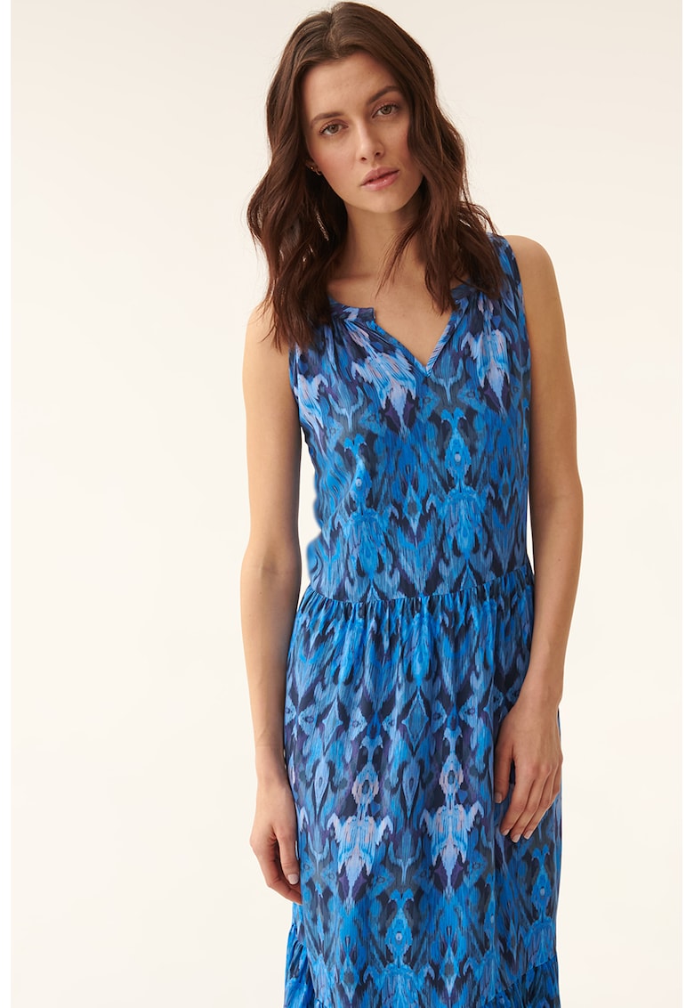 Rochie cu decolteu in V si imprimeu geometric