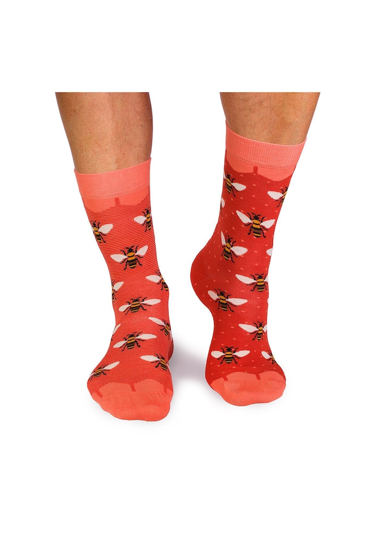 Sosete bambus FINE BAMBOO Bees - Orange