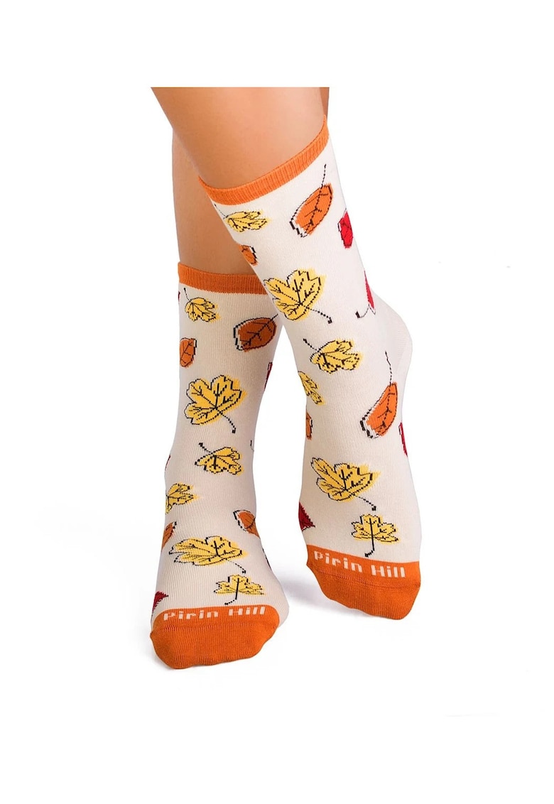 Sosete bumbac organic - COLOUR COTTON AUTUMN LEAVES Ecru