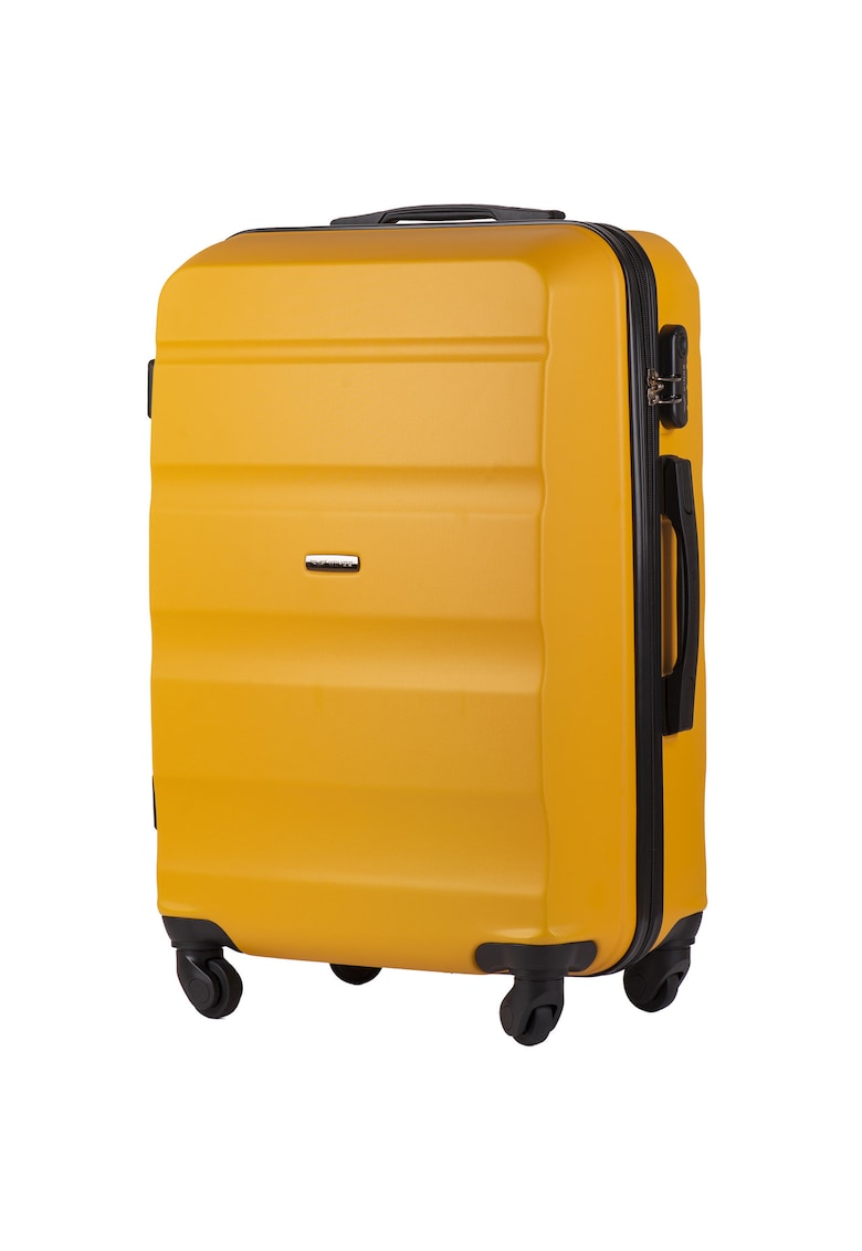 Troler Mediu ABS 4 Roti AT01- 66 cm Galben Mustar - 66 cm