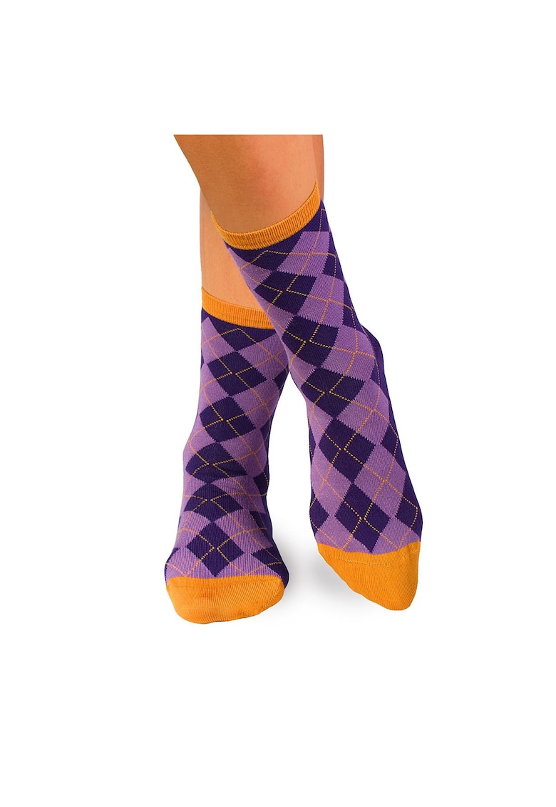 Sosete bambus COMFORT FEET Argyle Purple Light