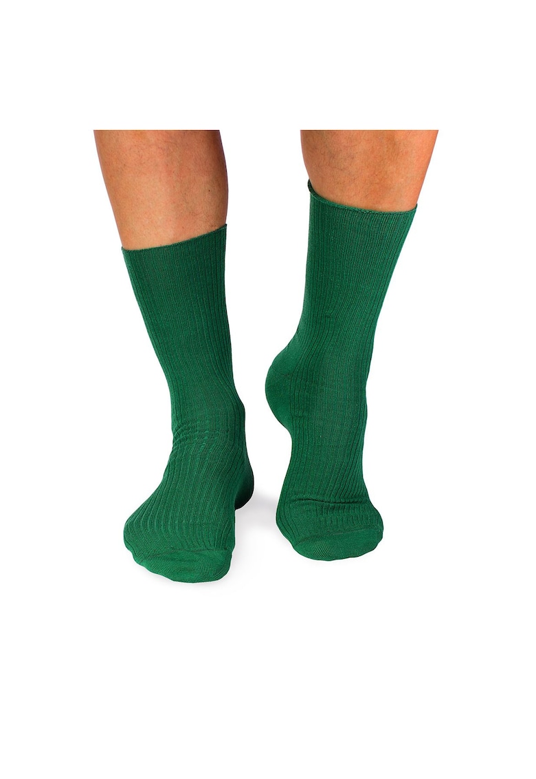 Sosete bumbac lungi fara elastic verde inchis