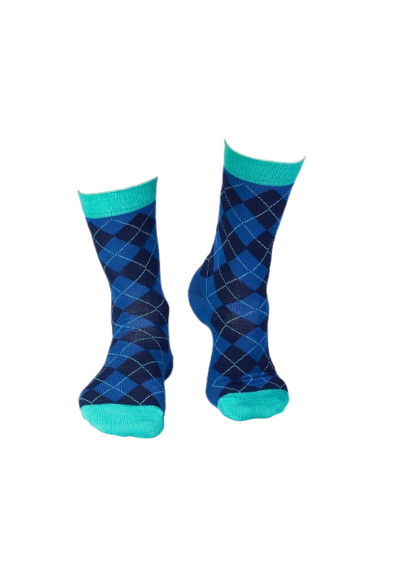 Sosete bambus COMFORT FEET Argyle Bleumarin