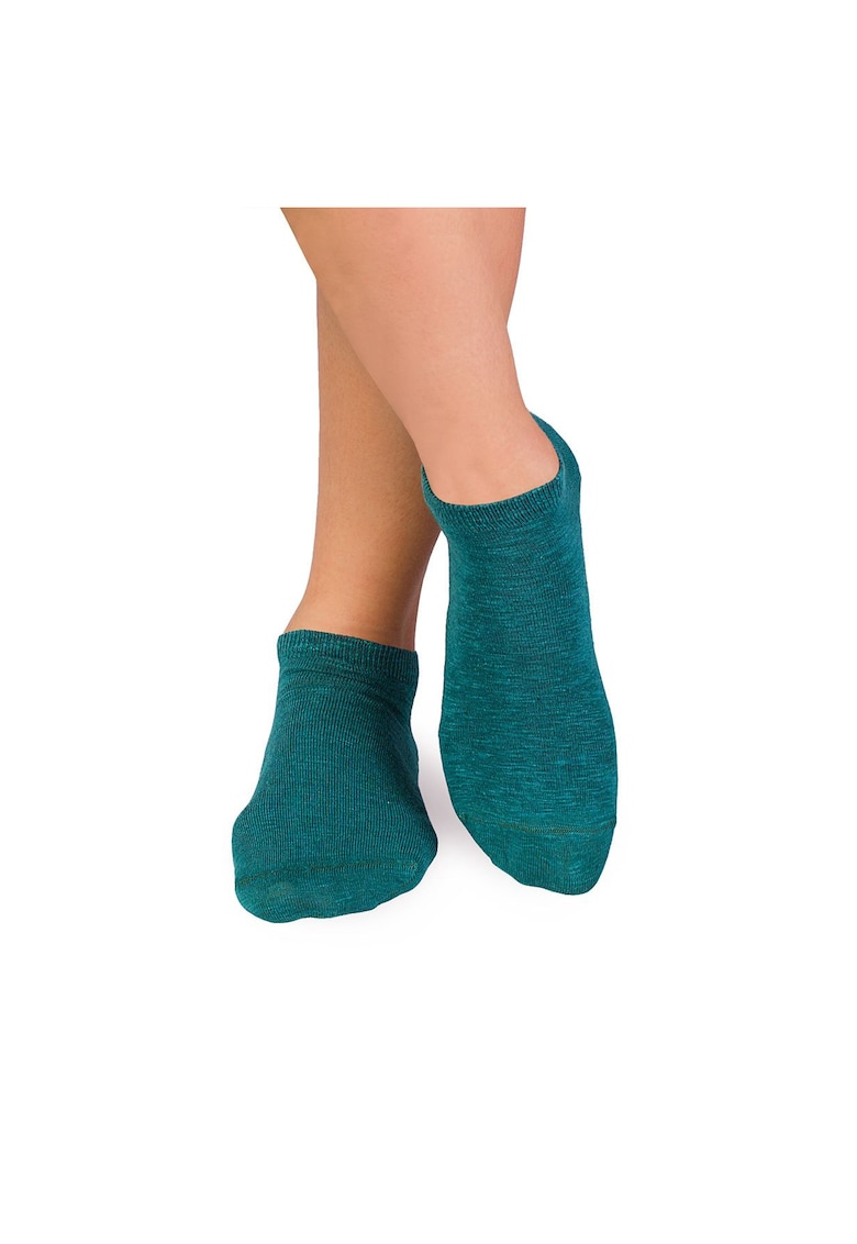 Sosete scurte din in si bumbac LINEN SNEAKER SOCKS Albastru petrol