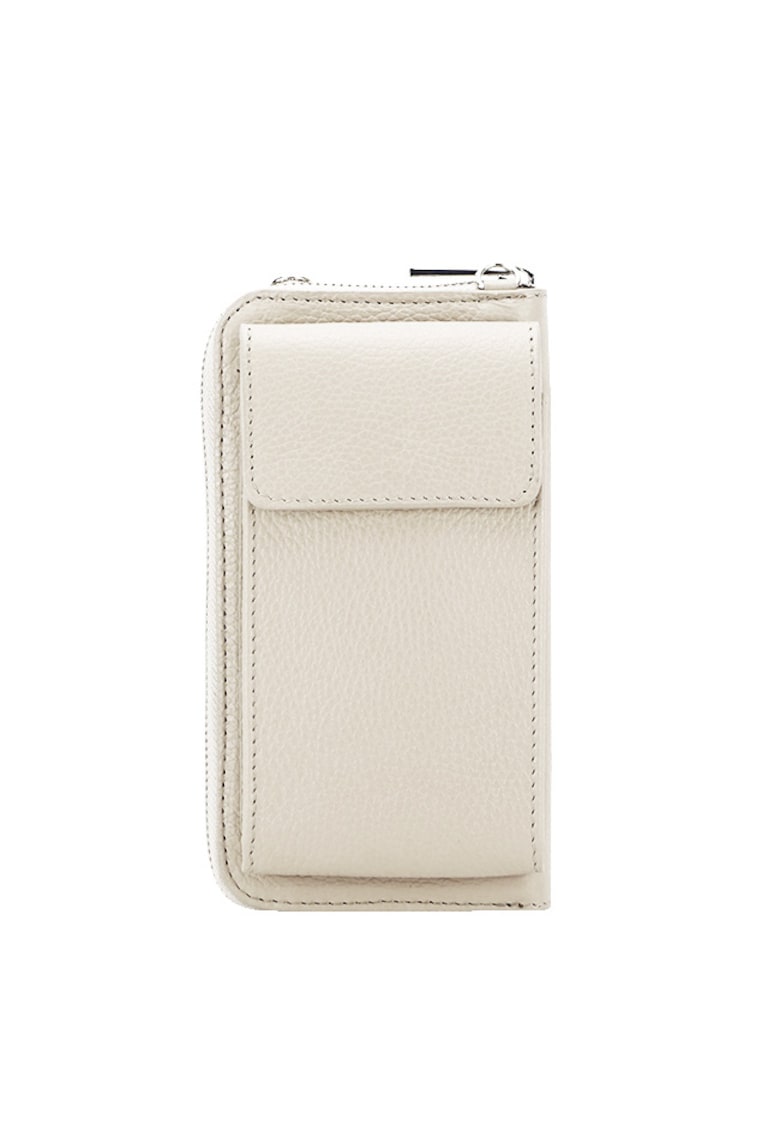 Portofel si port telefon din piele naturala 8971 07 Crem 12817 - Crem