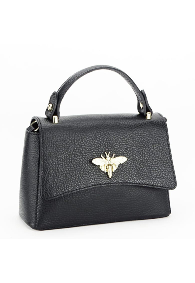 Geanta neagra mica din piele naturala 1523 120 12815