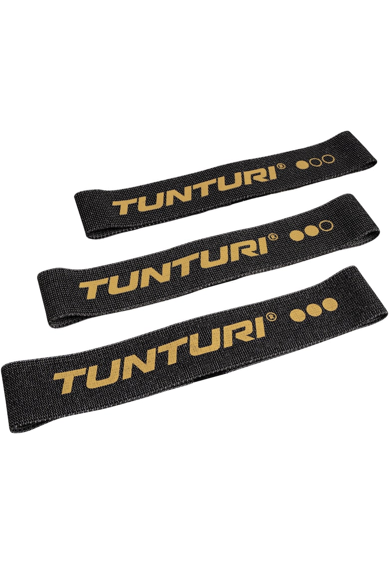 Set 3 benzi elastice Centuri - 64x5.8x0.6 cm - negru/auriu
