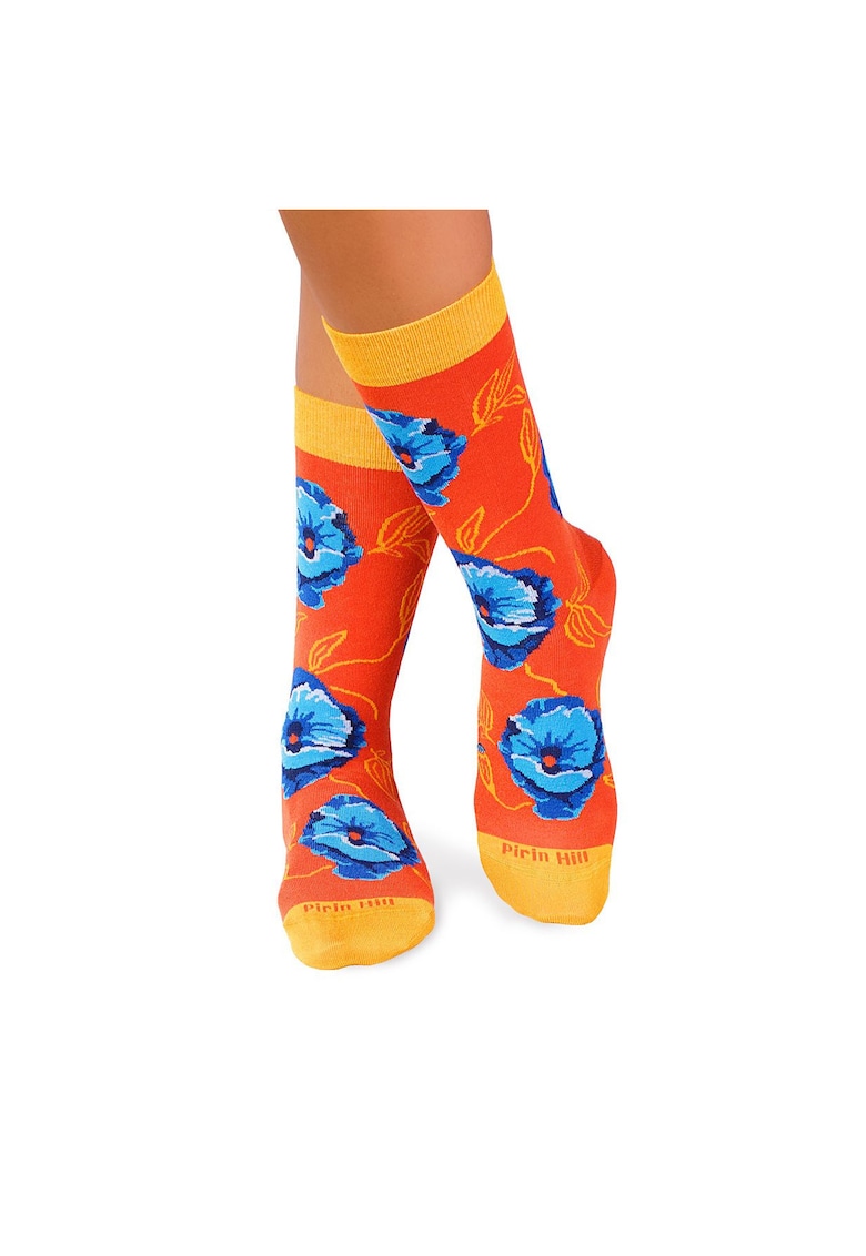 Sosete bambus FINE BAMBOO Flowers ORANGE