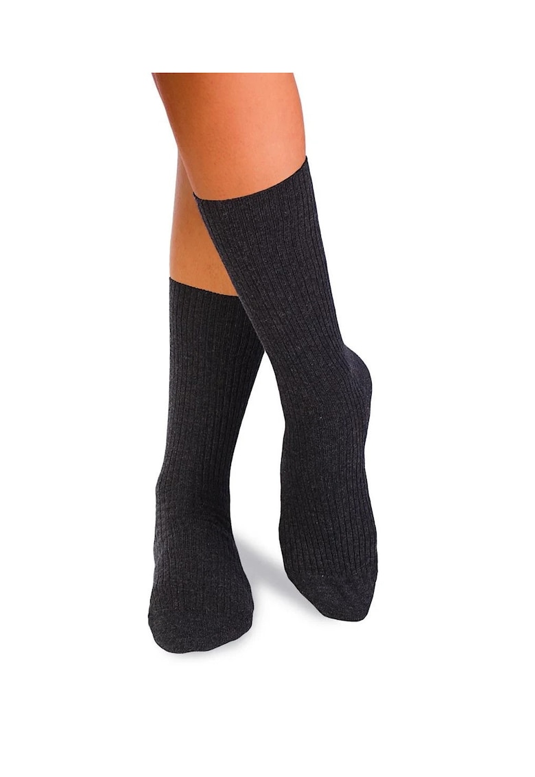 Sosete bumbac lungi fara elastic Antracit