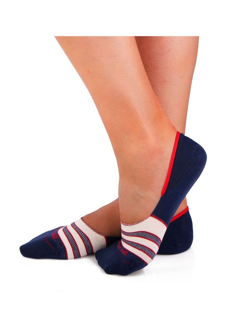 Sosete tip talpici INVISIBLE ORGANIC SOCKS Lines Navy Blue