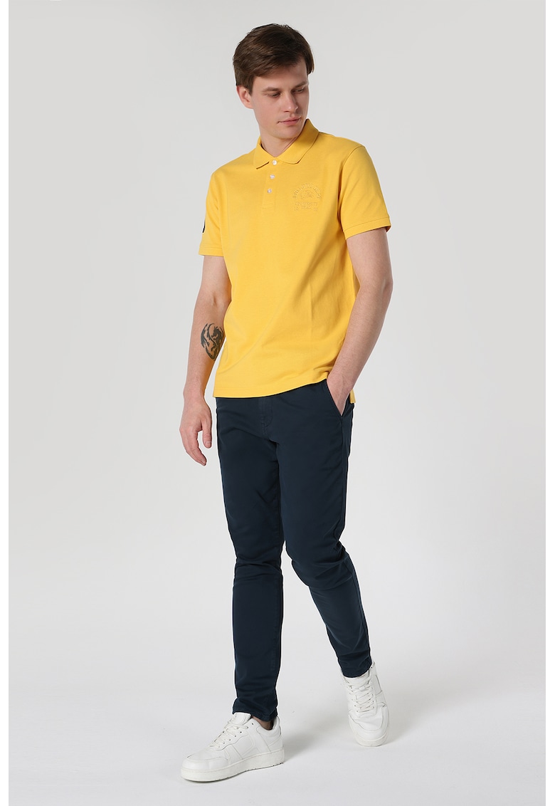  Tricou polo din pique cu broderie 