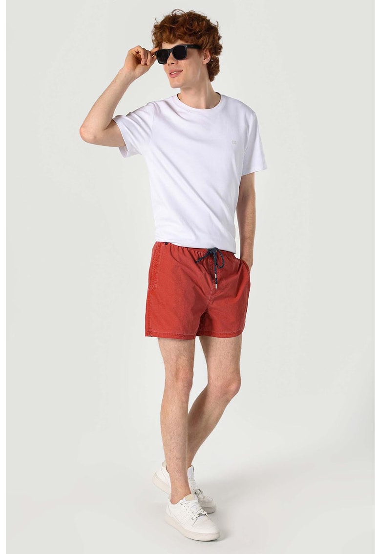 Pantaloni scurti cu snur in talie - Coral