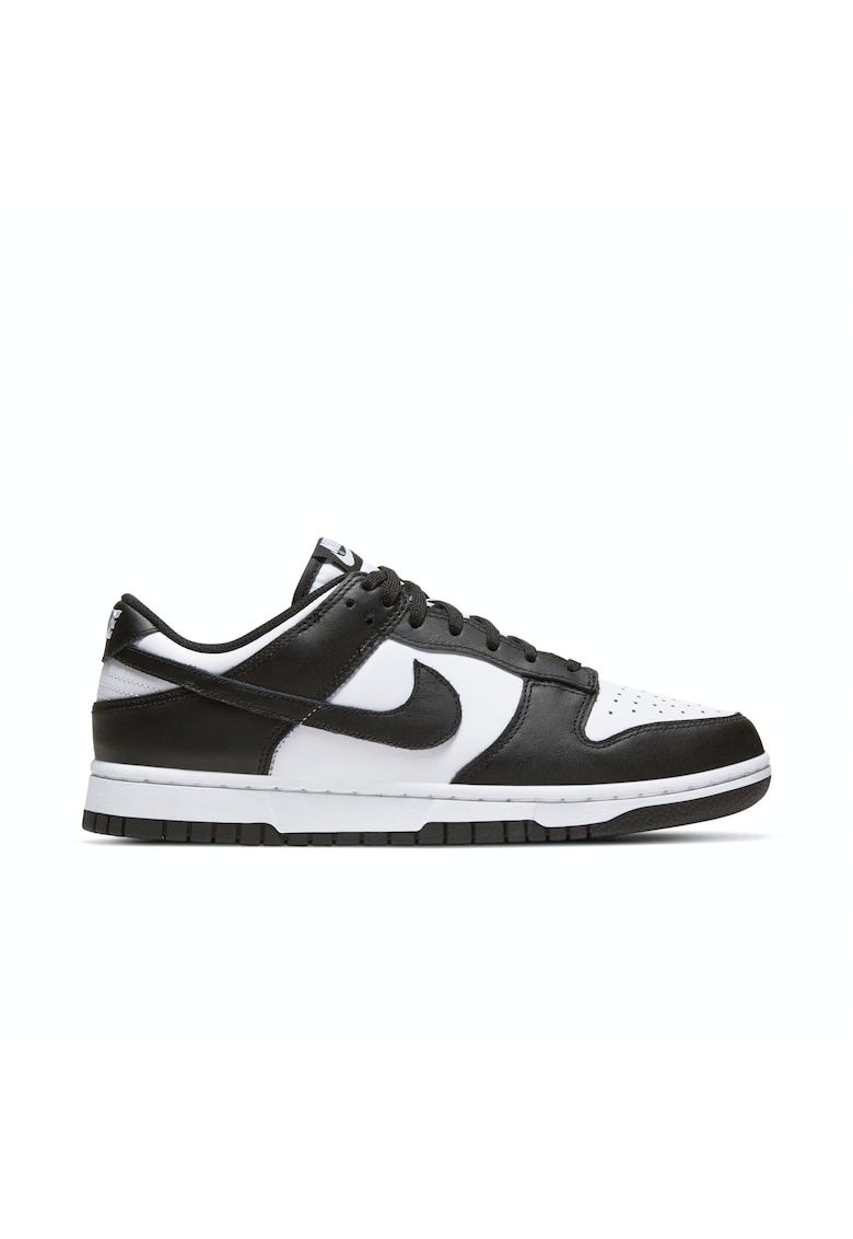 Dunk Low Piele intoarsa - Alb/Negru