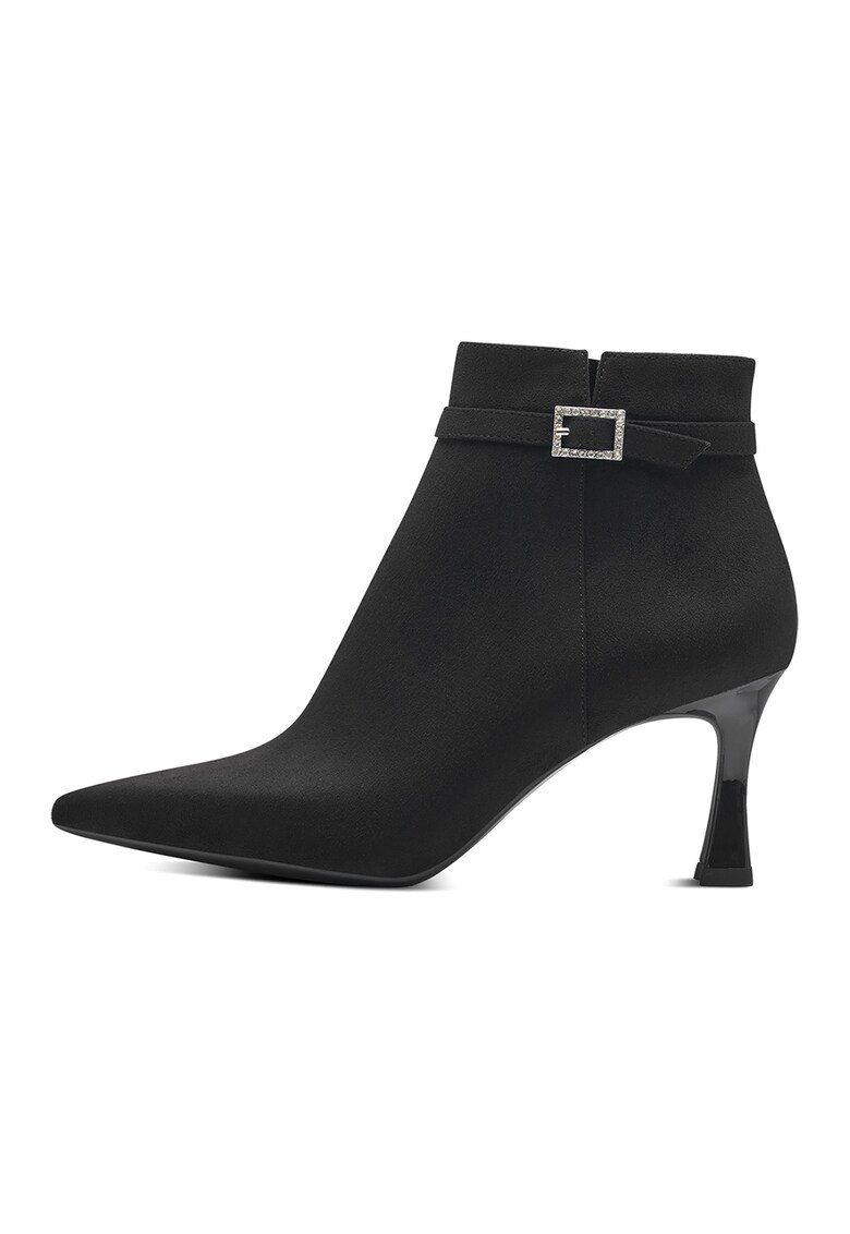 Botine din piele intoarsa ecologica cu varf ascutit
