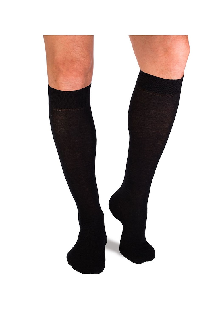 Sosete fine lungi 3/4 din Lana Negru