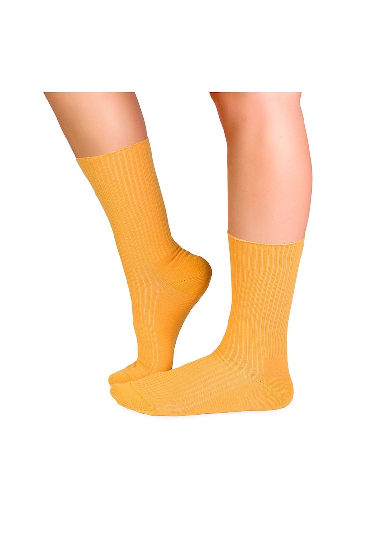 Sosete bumbac lungi fara elastic Yellow