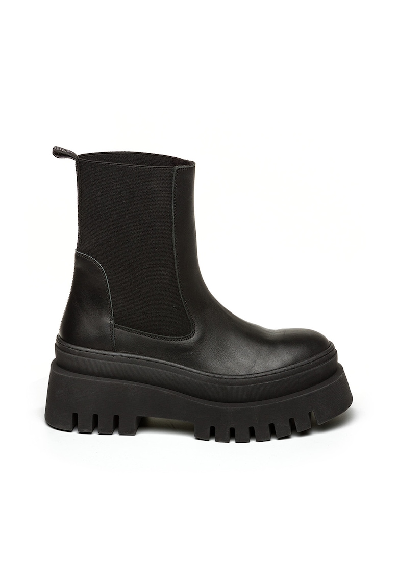 Ghete Chelsea de piele Cassandra - Negru
