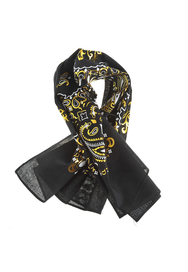 Esarfa neagra cu imprimeu paisley