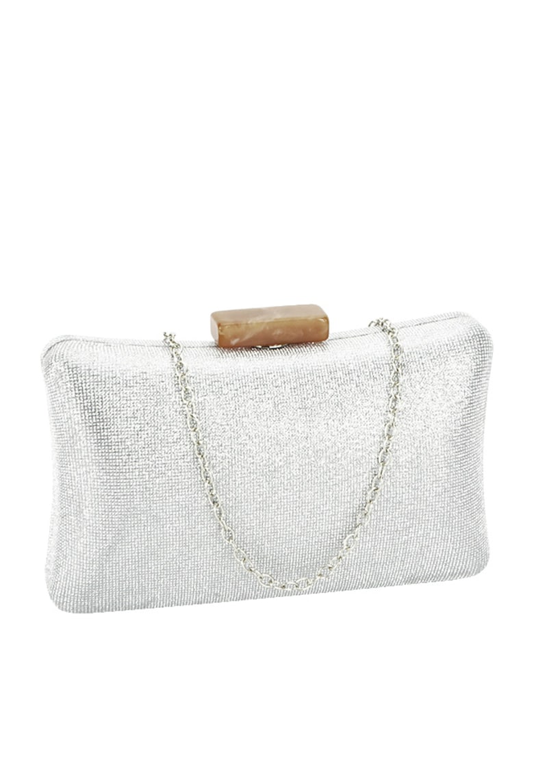 Geanta clutch argintie cu sclipici 5764 06 12643