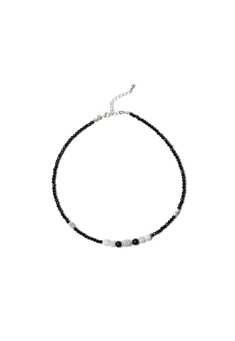 Colier Choker din pietre naturale de Spinel negru cu accesorii si sistem de inchidere din Argint 925