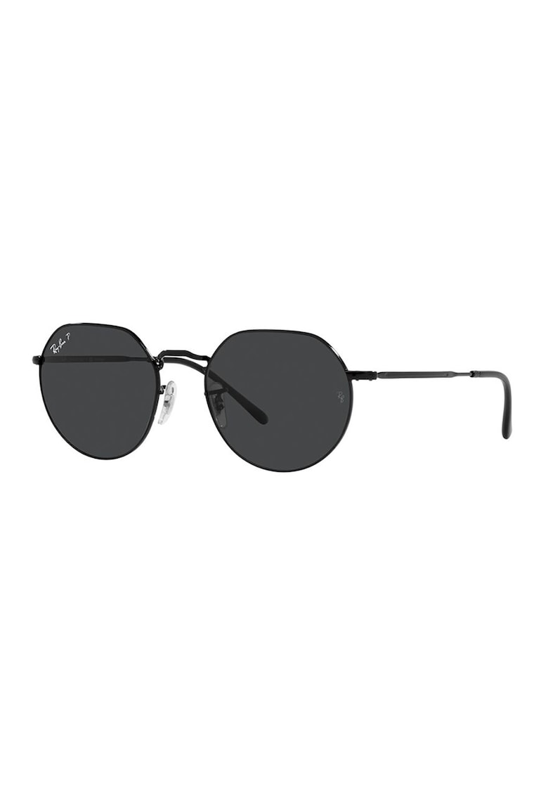 Ochelari de soare rotunzi unisex cu rama metalica - Negru -