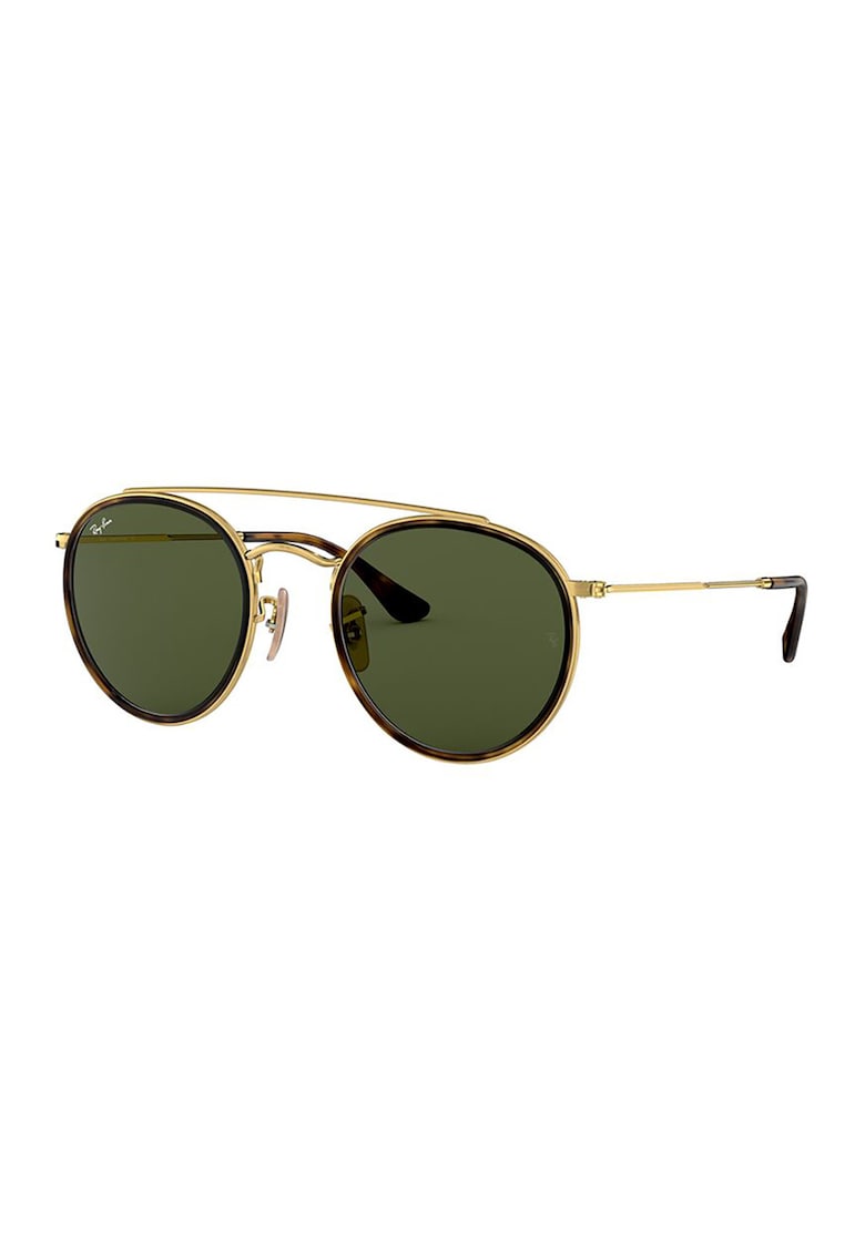 Ochelari de soare rotunzi unisex cu lentile oglinda - Auriu/Maro