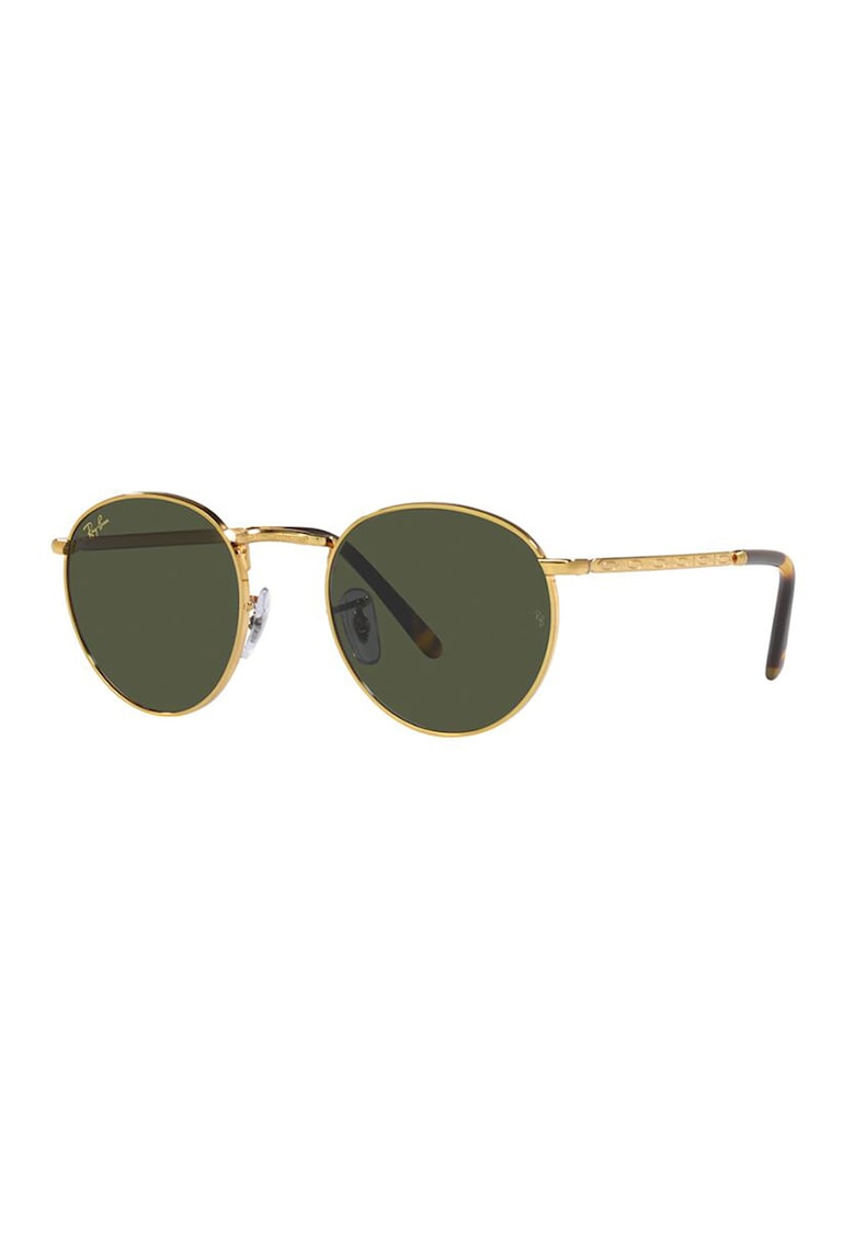 Ochelari de soare rotunzi unisex cu rama metalica - Auriu/Maro