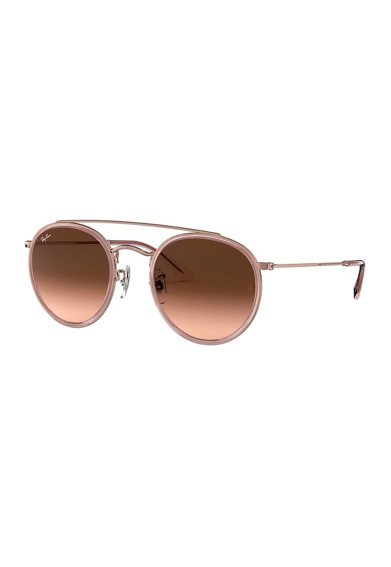 Ochelari de soare rotunzi unisex cu lentile oglinda - Roz prafuit