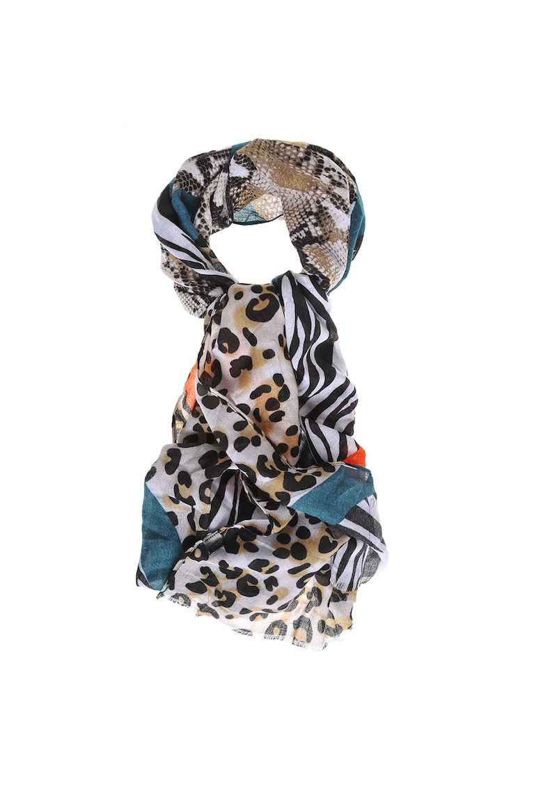 Esarfa din vascoza cu model animal print 80x180 cm