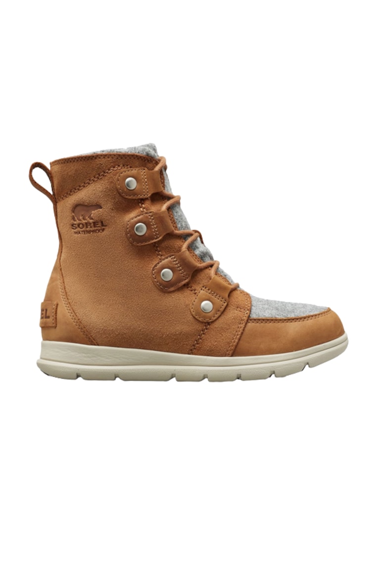 Ghete dama - Impermeabili - Panza/Piele - Maro/Gri -