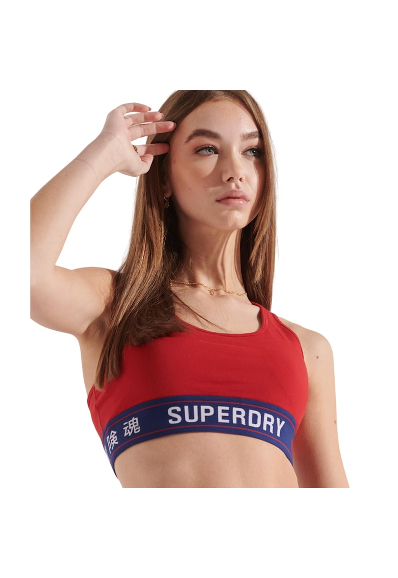 Bustiera sport pentru dama - Superdry - Bumbac - Rosu -