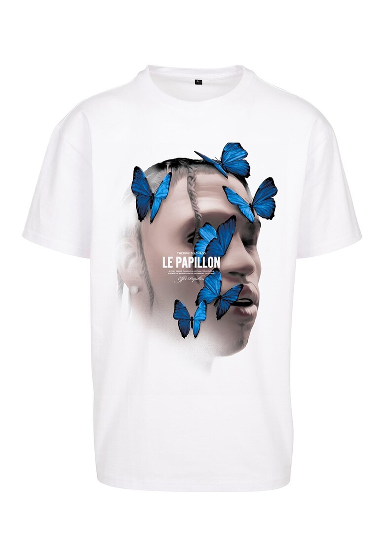 Tricou unisex lejer cu imprimeu grafic contrastant