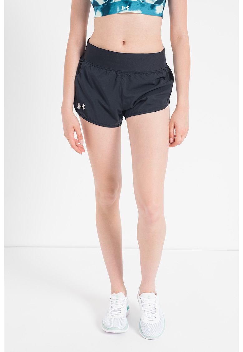 Pantaloni scurti elastici cu detaliu cu logo reflectorizant pentru fitness Speedpocket