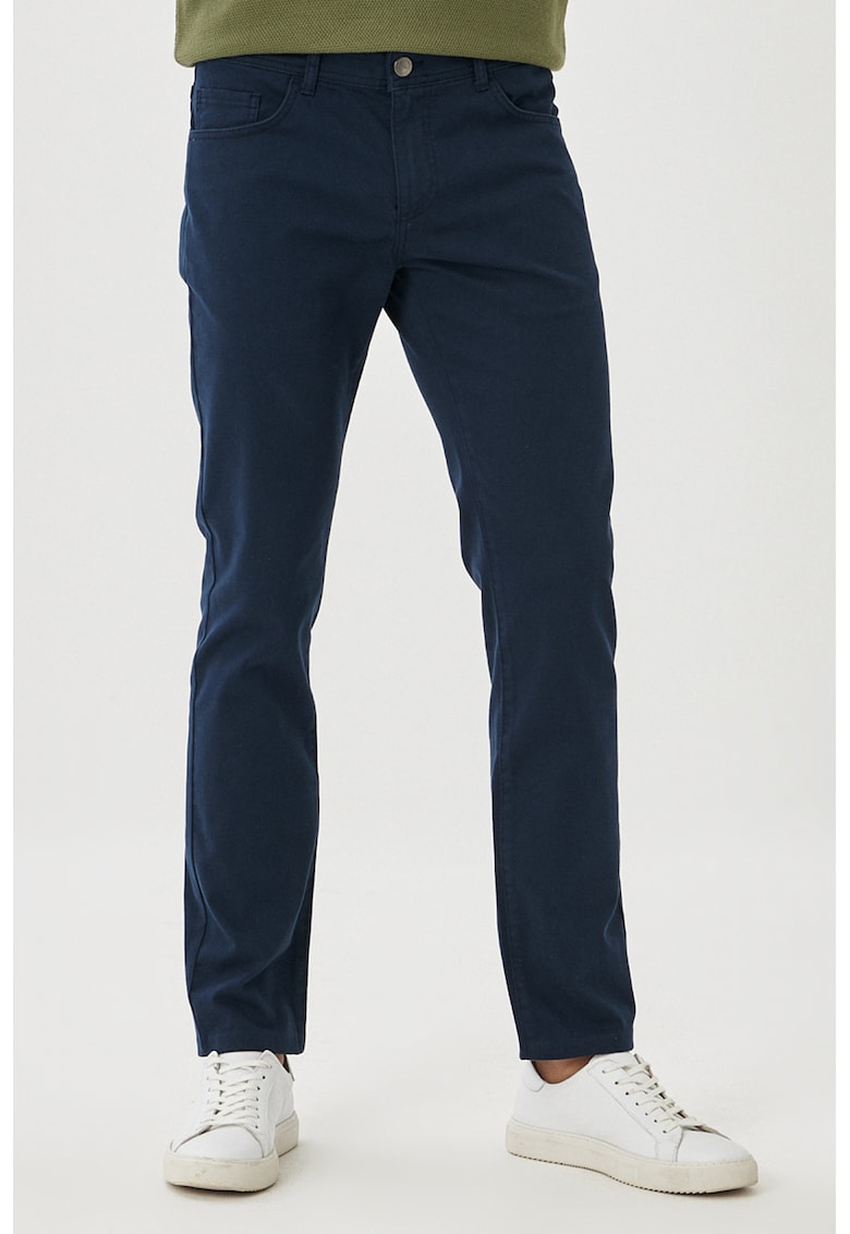 Pantaloni slim fit cu talie medie